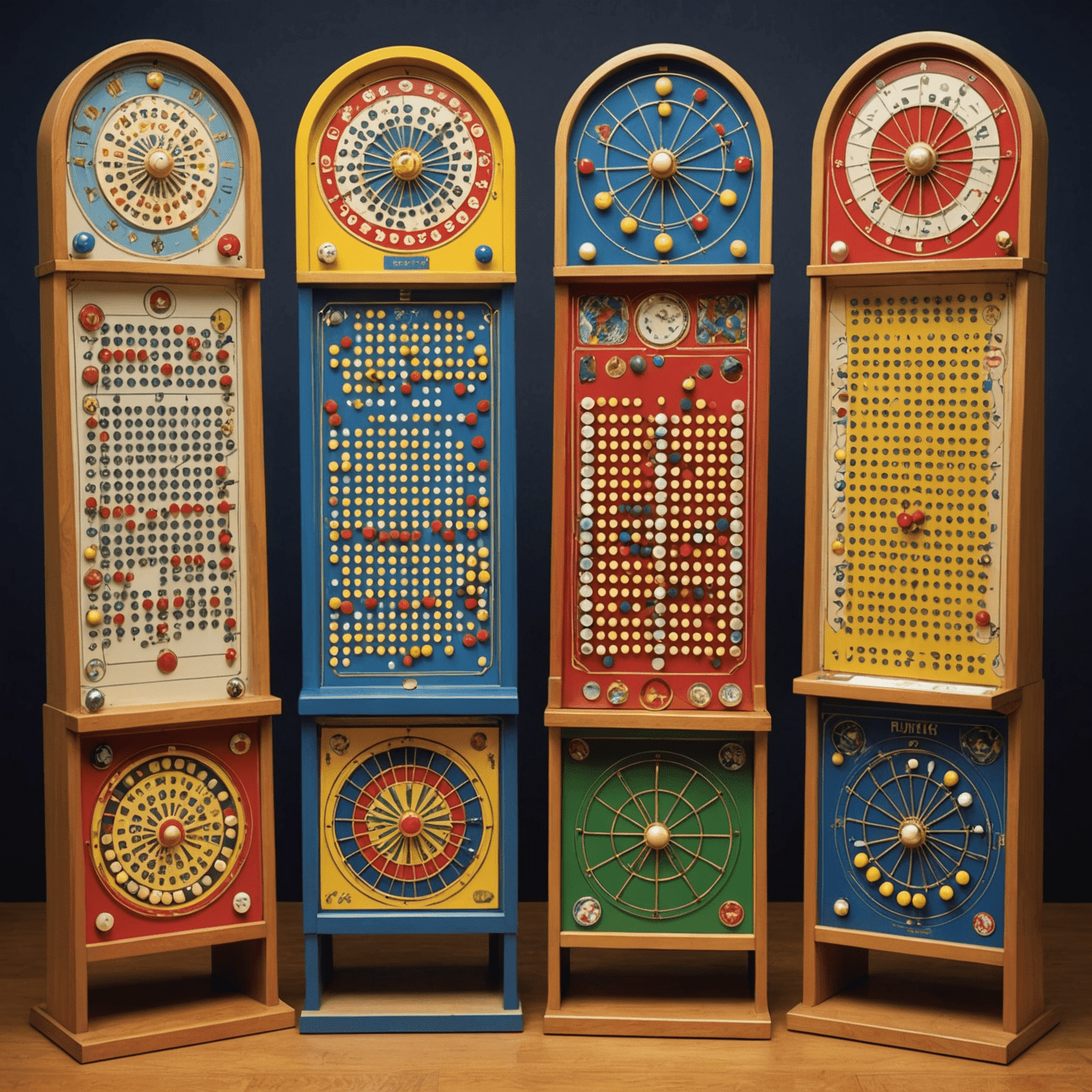 Illustration montrant différentes variations de Plinko jouées dans le monde entier, comme le Pachinko au Japon et Tipping Point au Royaume-Uni