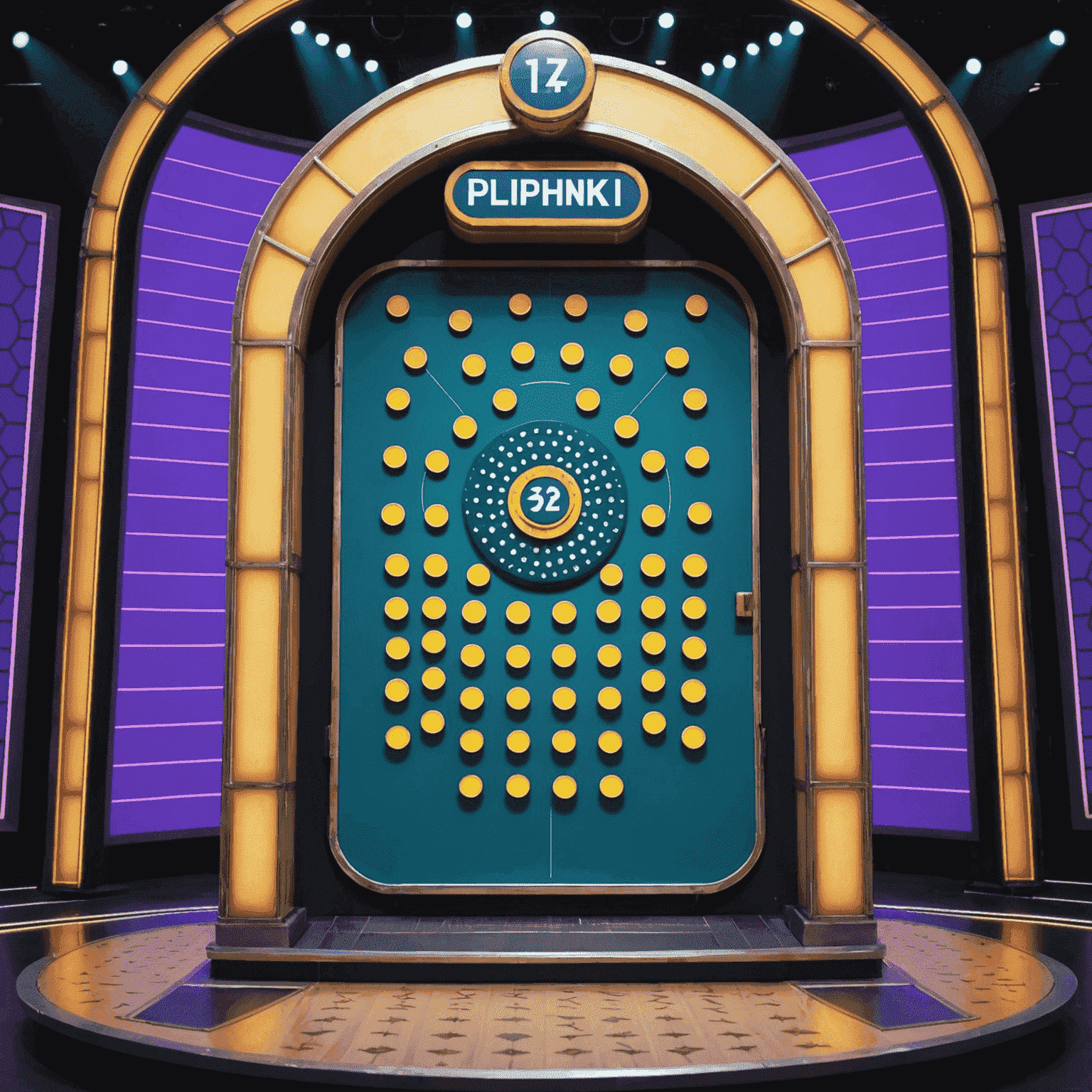 Photo du plateau de Tipping Point montrant la grande machine de type Plinko utilisée dans l'émission